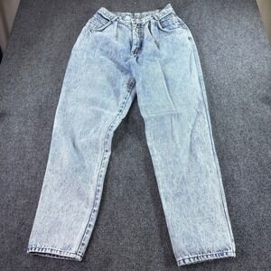 Gitano Jeans Women 12 Light Blue Acid Wash High Rise Pleated Mom Tapered Vintage